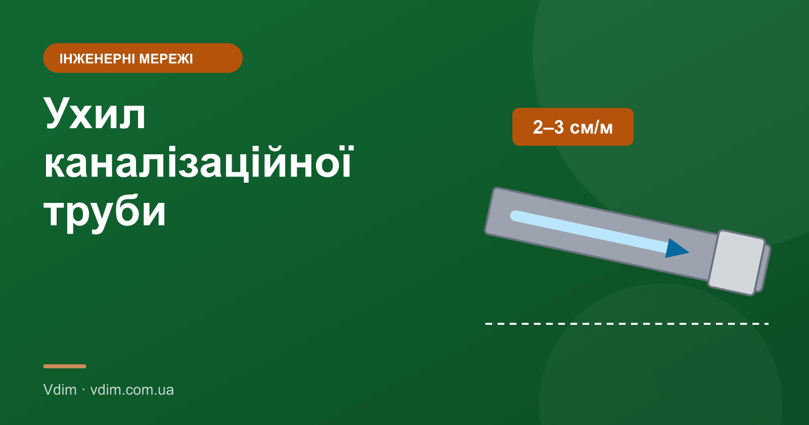 Ухил каналізаційної труби 50 і 110: скільки на метр