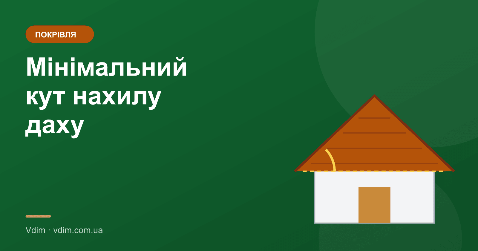 Мінімальний кут нахилу даху для різних покрівель